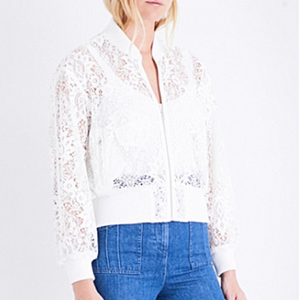 Maje Lace Bomber Jacket Size 38